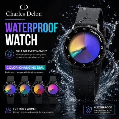 Charles Delon Color-Changing Waterproof Watch (Blue)