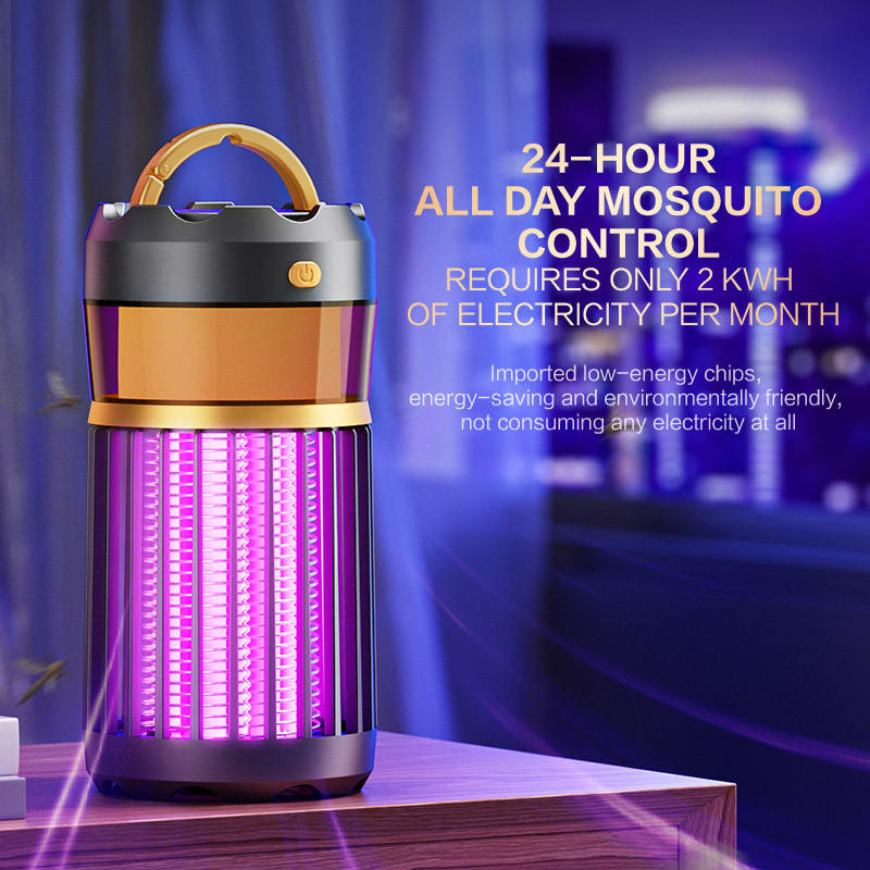 Y18 Camping Mosquito Killer Lamp – 2-in-1 Portable UV Light Insect Trap &amp; Electric Shock Zapper with Rechargeable Battery, Hanging Hook &amp; Chemical-Free Operation