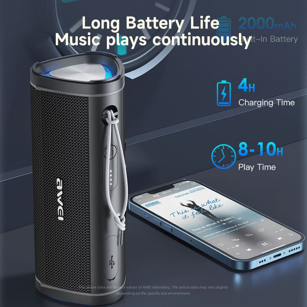 Awei Y331 Portable Bluetooth 5.0 Speaker ( six Month Warrenty